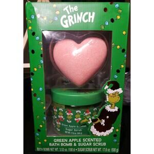The GRINCH GREEN APPLE SCENTED BATH BOMB & SUGAR SCRUB
